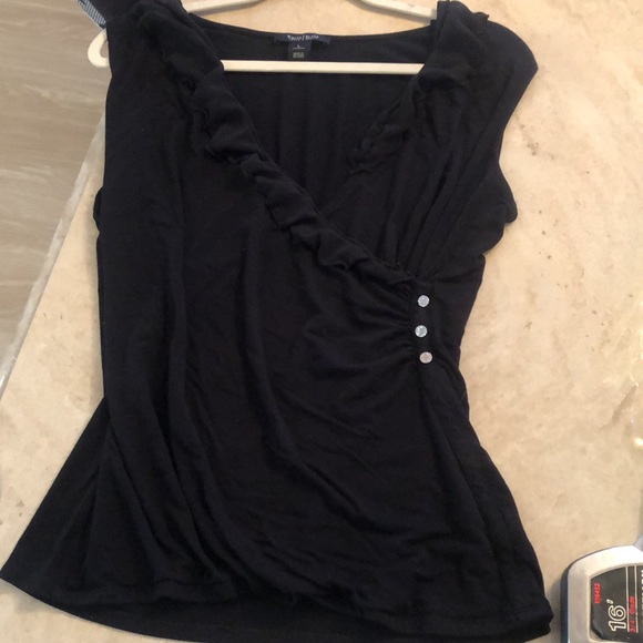 White House Black Market Tops - White House Black Market V-Neck sleeveless top. Ruffle detail, wrap around look